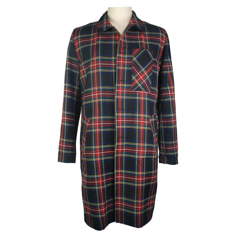 Women Autumn Winter Woolen Cloth Customized Plaid Overcoats